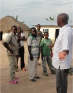 Bishop with some of the residents