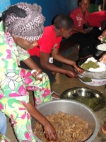 Thanks to generous donations from Barbados we were able to feed all of these women for three days as they were taught and later delivered.