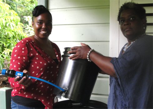 United Caribbean Trust Hurricane Maria relief aid to Dominica hospital two Sawyer PointOne Water Filtration Community Filters donated