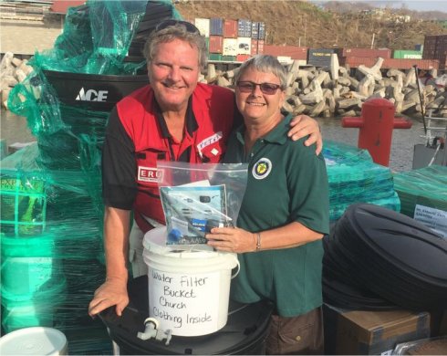 United Caribbean Trust Mission trip to help survivors of Hurricane Maria in Dominica with Sawyer filtered clean water as fears of an increase in cholera cases grow