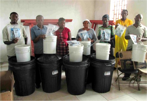 Haiti Mission trip Les Cayes water filter distribution to help survivors of Hurricane Matthew in Haiti with Sawyer filtered clean water as fears of an increase in cholera cases grow