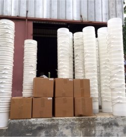 The team were able to purchase hundreds of 5 gal buckets to accompany the filters, 