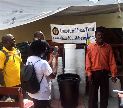 Haiti Mission trip Jeremie Methodist church water filter distribution to help survivors of Hurricane Matthew in Haiti with Sawyer filtered clean water as fears of an increase in cholera cases grow