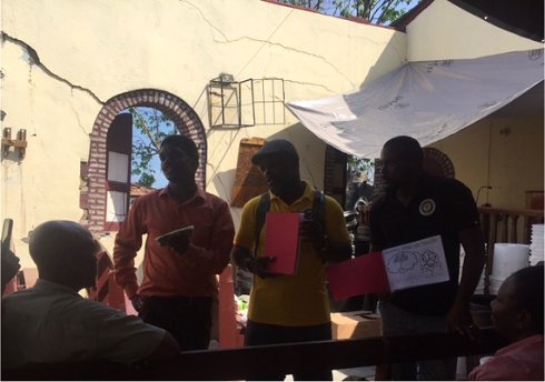 Haiti Mission trip Jeremie Methodist church water filter distribution to help survivors of Hurricane Matthew in Haiti with Sawyer filtered clean water as fears of an increase in cholera cases grow