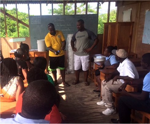 Haiti Mission trip Jacmel water filter distribution to help survivors of Hurricane Matthew in Haiti with Sawyer filtered clean water as fears of an increase in cholera cases grow