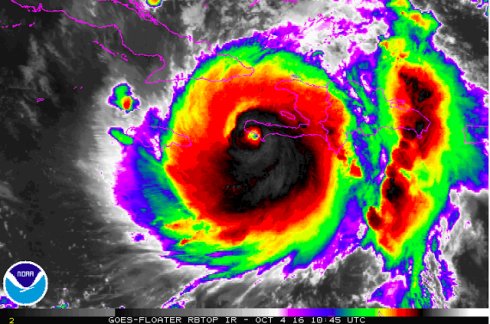 Hurricane Matthew picture compliments of www.disastermap.com