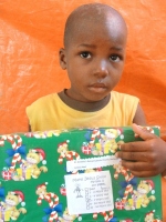 Children from a small Haitian church receiving thier Make Jesus Smile shoeboxes. 