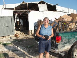 Thanks to the generous donations from the people of Barbados, Jenny Tryhane was able to distribute a truck load of relief supplies to this tent church