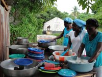 I was able to witness the feeding program that our child sponsorship program is able to assist Restoration Ministries Haiti with