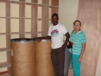 Jenny traveled down to Jacmel to meet Pastor Rodrigue and deliver two barrels of adult clothes donated by the people of Barbados.