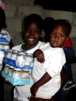 Pictures taken during a GAIN baby food distribution in Les Cayes shortly after the <a href=