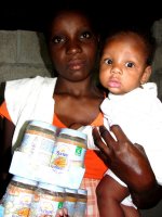 Pictures taken during a GAIN baby food distribution in Les Cayes shortly after the <a href=