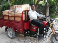 Praise God the Kids' EE Wagon was used for the first time to help deliver the Make Jesus Smile shoeboxes.