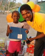 Make Jesus Smile shoeboxes being delivered to the children who were a part of our Summer  Teacher 
                    Training Camp.