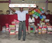 Make Jesus Smile shoeboxes distributed to Les Martinier Church of God in Haiti