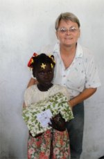 The children of St Marc receiving their Make Jesus Smile shoeboxes. 