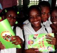 Torbeck Wesleyan church children receive their Make Jesus Smile shoeboxes