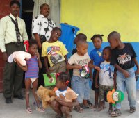 Children of Bethesda earthquakedisaster orphanage receiving their Sawyer Filter Community Unit