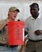 Pastor Janel joined the team in Bon Repos at the Yolanda Thervil Foundation to assist with the Sawyer Point One Water filter distribution 