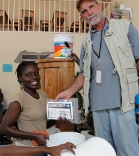 Danny Warren, the founder of One Village Planet joined the team in Bon Repos at the Yolanda Thervil Foundation to assist with the Sawyer Point One Water filter distribution 