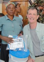 Pastor Paul joined the team in Bon Repos at the Yolanda Thervil Foundation to assist with the Sawyer Point One Water filters.