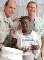 Seen here Don Warren the founder in Haiti immediately after the Haiti distributing Sawyer Point One Water Filters in the Yolanda Thervil Foundation.