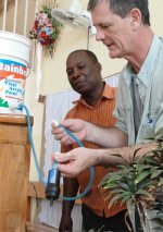 Pastor Janel joined the team in Bon Repos at the Yolanda Thervil Foundation to assist with the Sawyer Point One Water filter distribution 