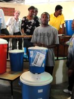 Nazarene church in City Soleil hosts Sawyer PointONE Water Filter distribution