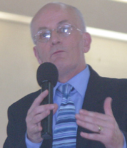 Director of Operation Mobilisation (OM) Peter Maiden, addresses the congregation gathered at the Abundant Life Assembly for the opening service of Jesus Week.