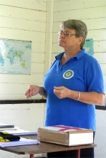 Jenny training KIMI in Suriname at the Hebron Bible School