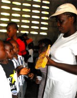 Haiti Church of God feeding the children at the Kids EE Training Summer Camp