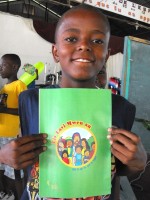 Thanks to the Bible Society of Haiti that donated these wonderful bright colored books 