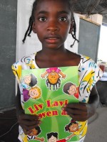 Thanks to the Bible Society of Haiti that donated these wonderful bright colored books 