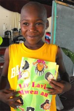 Thanks to the Bible Society of Haiti that donated these wonderful bright colored books 