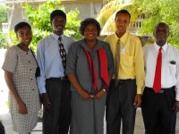 Seen here Pastor Banes with the Les Cayes team at the host church in Goniave. 