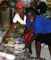 Love Packages container unpacked at Mount Zion Mission International church