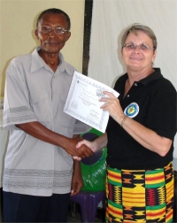Pastor Sam the Karunga, Malawi KIMI coordinator receiving his certificate