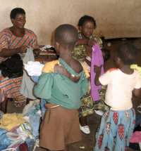 Malawi children receiving their Christmas gifts compliments of United Caribbean Trust working in association with Restoration Ministries International