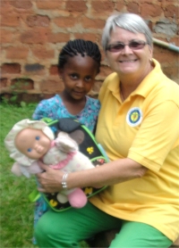 Hope Child Care Centre children receive their gift from Barbados