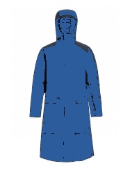 In case of heavy rain the back pack is unfolded and reveals the lower section which is zipped onto the shortjacket to turn into a raincoat. The 'second transformation'