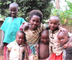 Africa child sponsorship child #5 with his friends