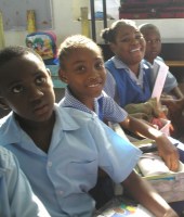 Society Primary received decorated shoeboxes filled with toys and other goodies from the United Caribbean Trust