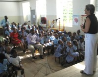 Society Primary received decorated shoeboxes filled with toys and other goodies from the United Caribbean Trust