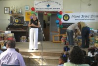 Society Primary received decorated shoeboxes filled with toys and other goodies from the United Caribbean Trust