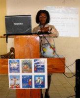 Seen here an Haitian teacher at the KidsEE week long workshop in Bon Repos Port au Prince in January 2009. 