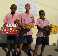 Thanks again to the children and the PTA of Charles F Broom that again this Christmas beautifully wrapped and packed large numbers of Make Jesus Smile shoeboxes for the children of Haiti.
