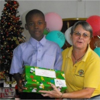 Seen here some of these children who are sponsored by the children of People's Cathedral Primary School in Barbados 