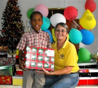 Seen here some of these children who are sponsored by the children of People's Cathedral Primary School in Barbados 