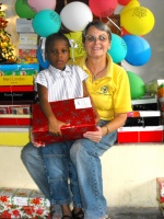 Seen here some of these children who are sponsored by the children of People's Cathedral Primary School in Barbados 