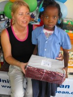 United Caribbean Trust distributed hundreds of Make Jesus Smile shoeboxes to the children of the Heart for Haiti Primary school.